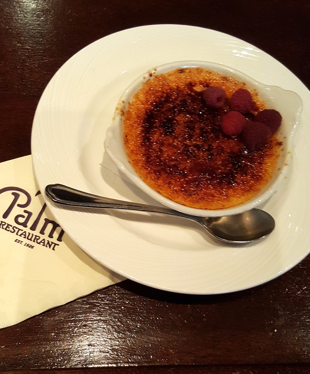 He had to have a creme brulee and he pronounced it delicious.