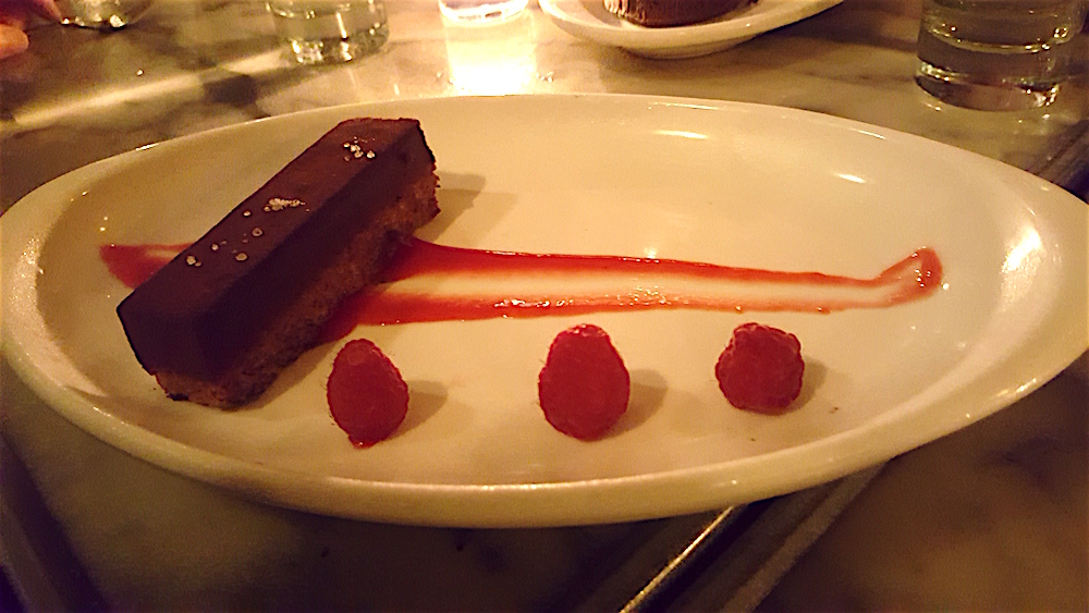 For dessert, Alan ordered the Kit Kat Bar and let all of us sample it. It was what a Kit Kat Bar would be if it died and went to heaven. It consisted of chocolate ganache, peanutbutter crunch and raspberry coulis.