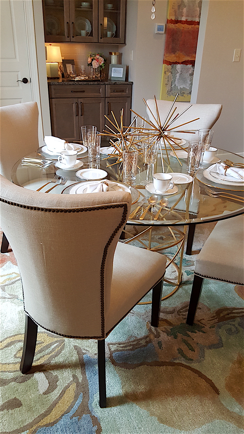The dining room is styled by Janice Moore and Rachel Sheridan of Town House Interiors.