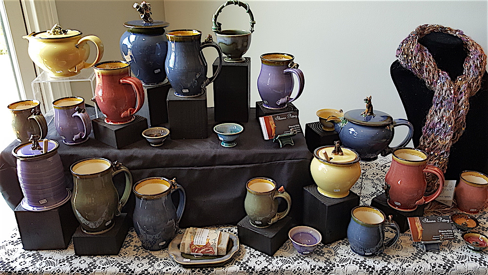 Pottery artist Shauna King did a whole firing of her work just to sell at the Show House.