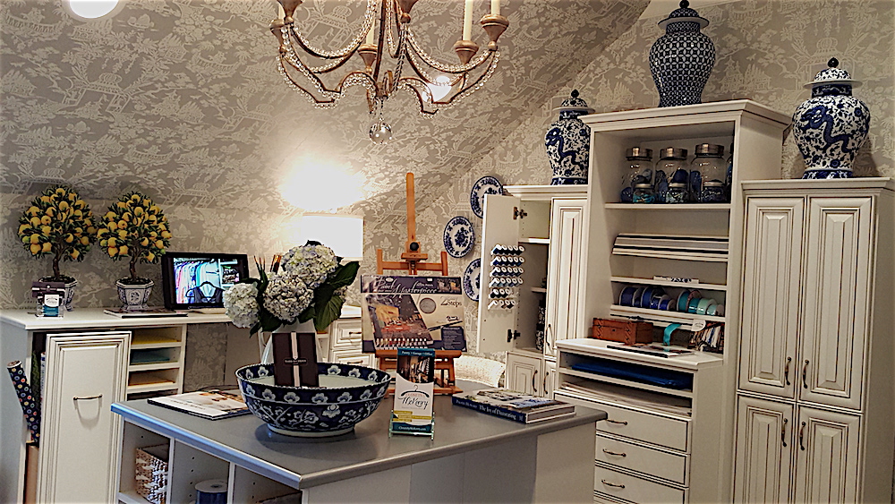 I think the room that gave me the most envy was this craft and hobby room designed by Todd Richesin of Todd Richesin Interiors and Chris McKenry of Closets by McKenry. I would use it solely as a gift wrapping room!