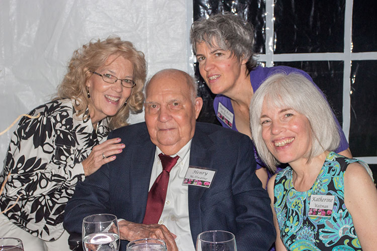 Henry McIlwaine surrounded by his daughters, from left, Gwen Johnson, Mary Kriss McIlwaine and Katherine Waitman.