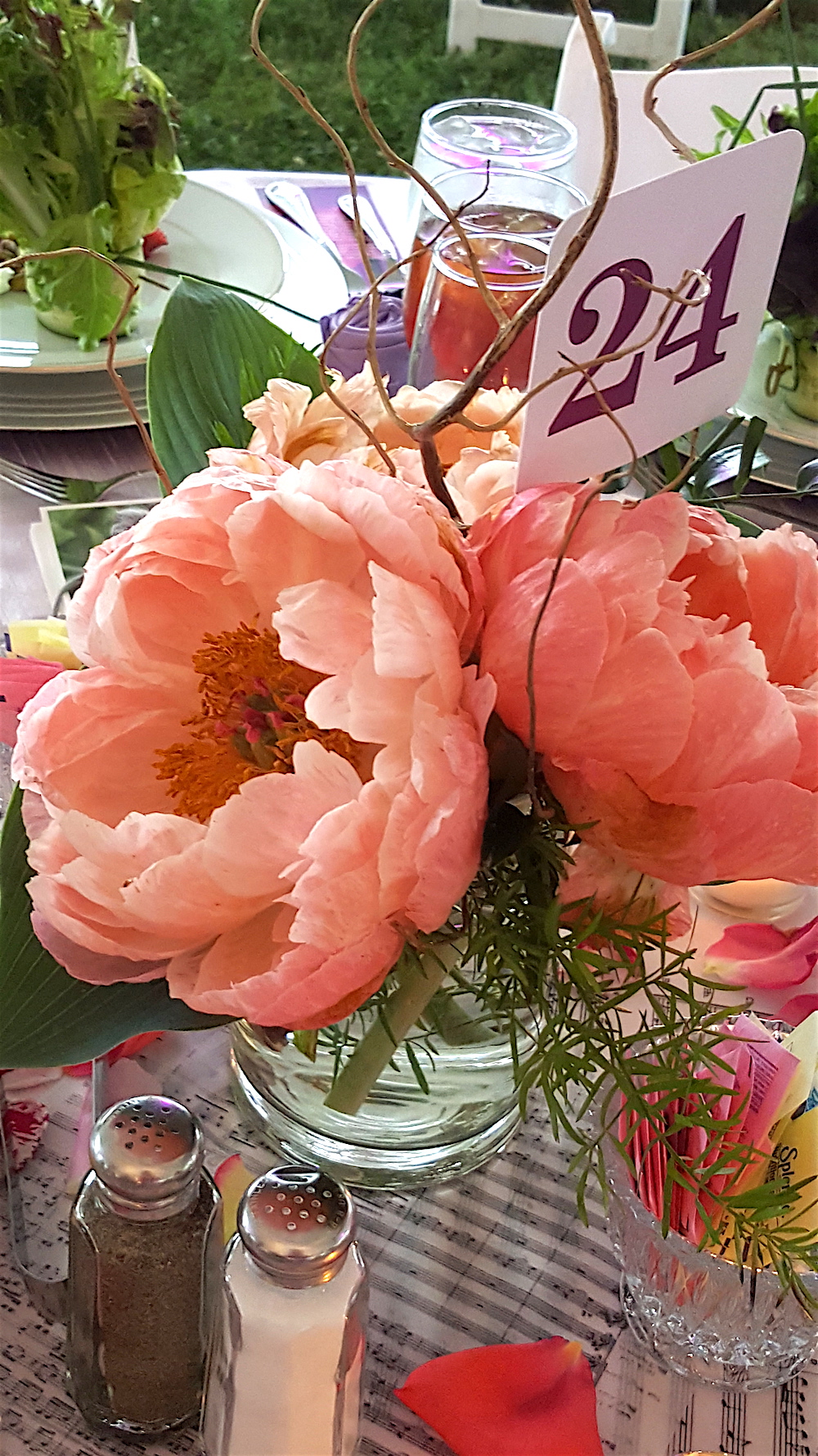 The centerpieces on the dinner tables were stunning.
