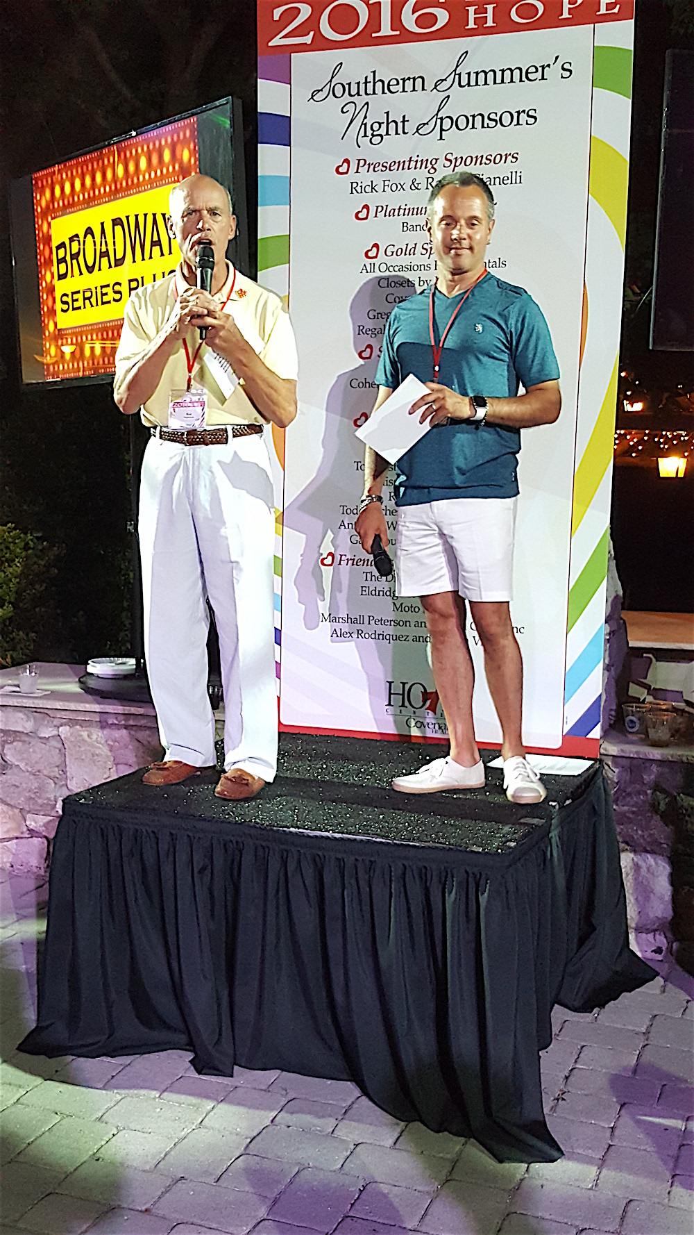Bear Stephenson, left, and Dino Cartwright led a successful live auction.