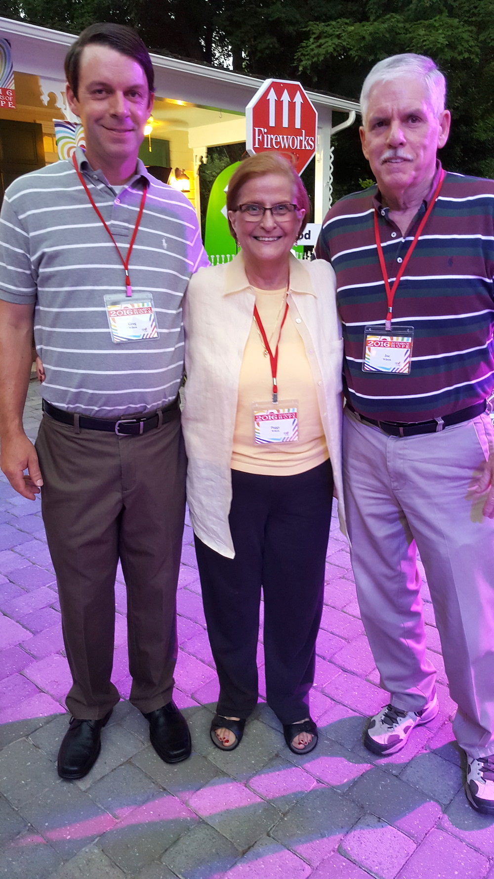 From left, Greg, Peggy and Joe Wilson.