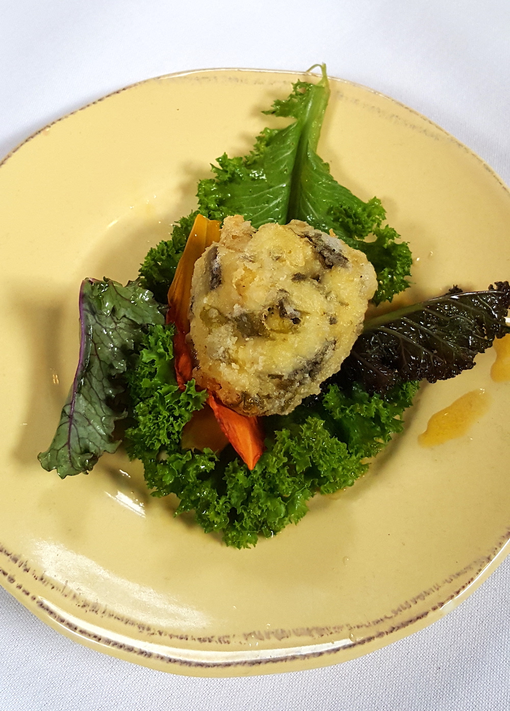 A potato and poke fritter was the next course. I loved it.