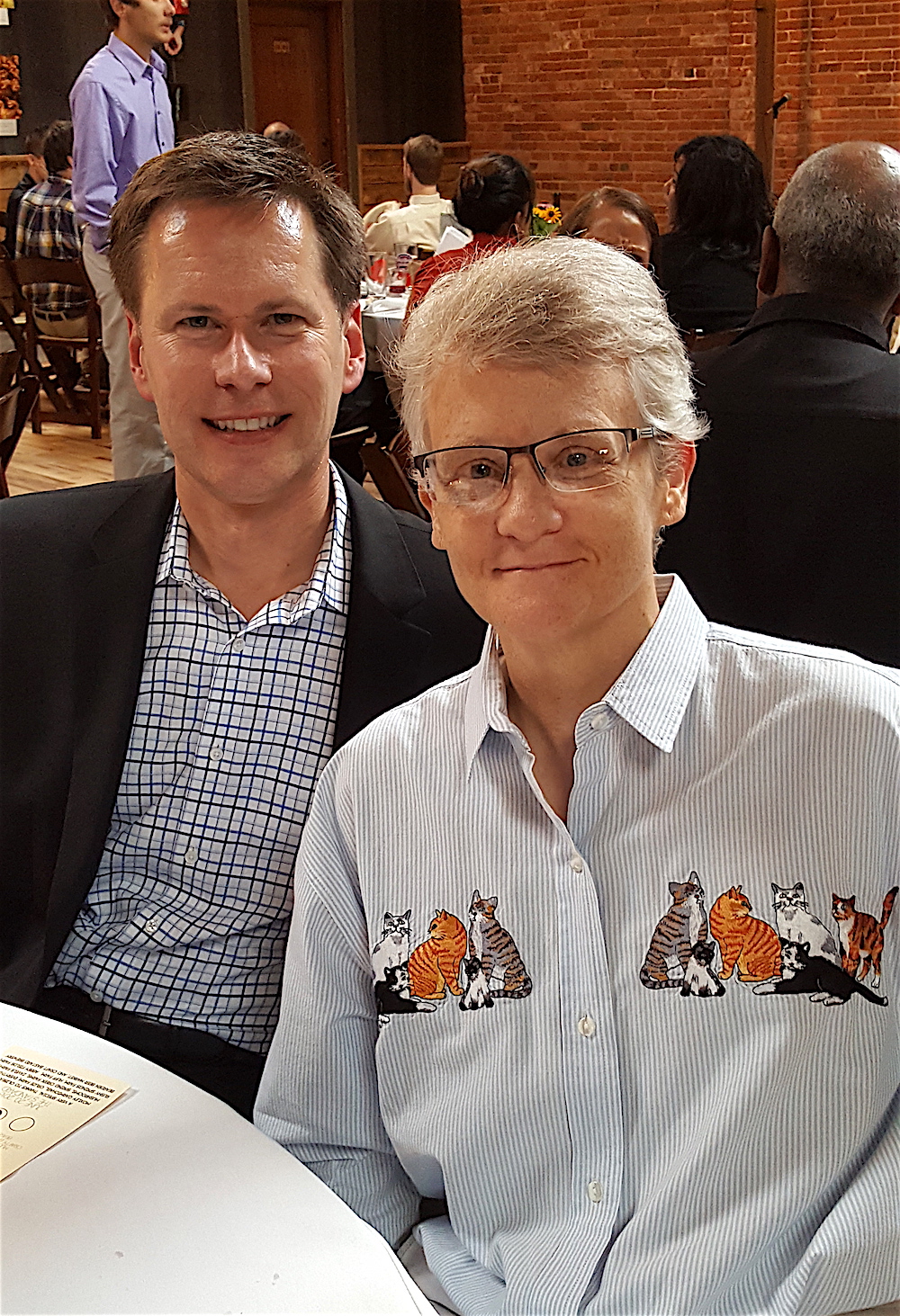 Scott Bird and Maria Cornelius of Moxley Carmichael. She's a vegetarian, so she was very happy with this event.