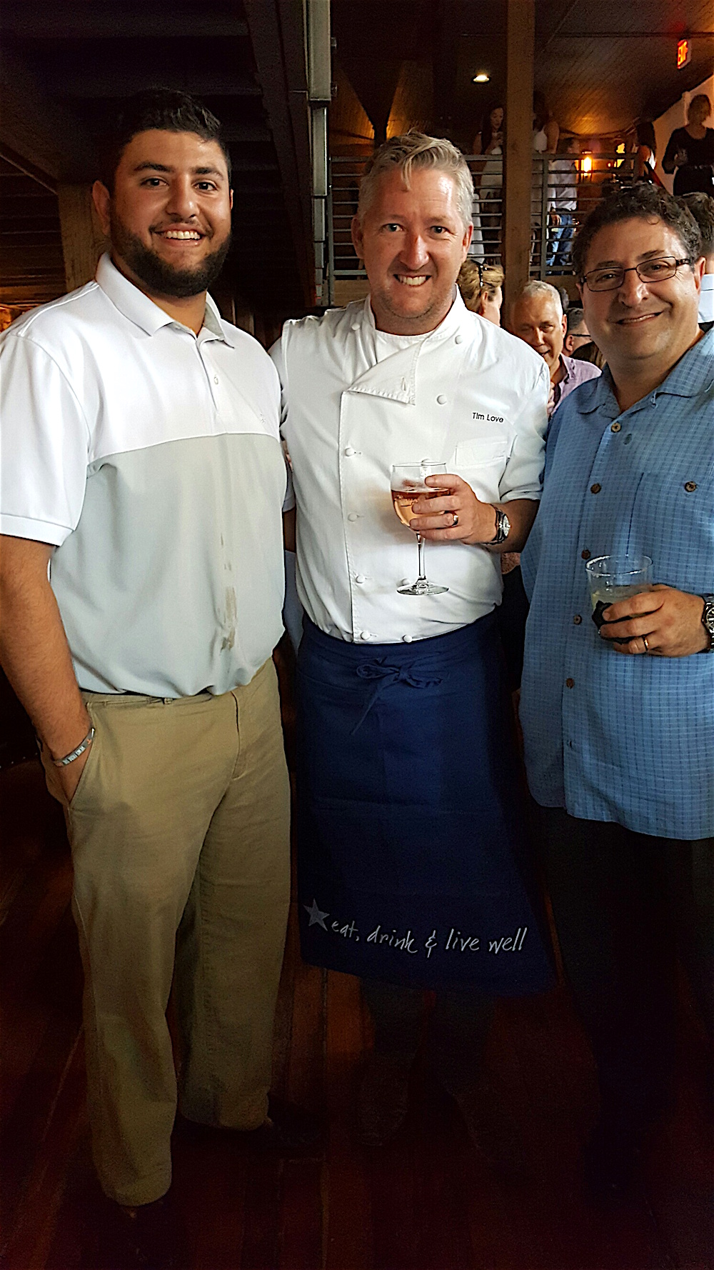 Chef Tim Love poses with architect Faris Eid, right and his son, Marwan.