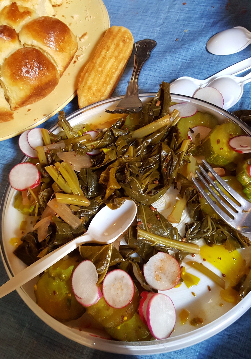 Here's the pickle plate. I loved the pickled greens, which I'd never had before.