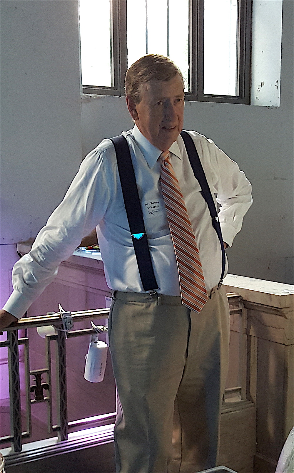 Dr. Bruce Wheeler waiting to make he remarks.
