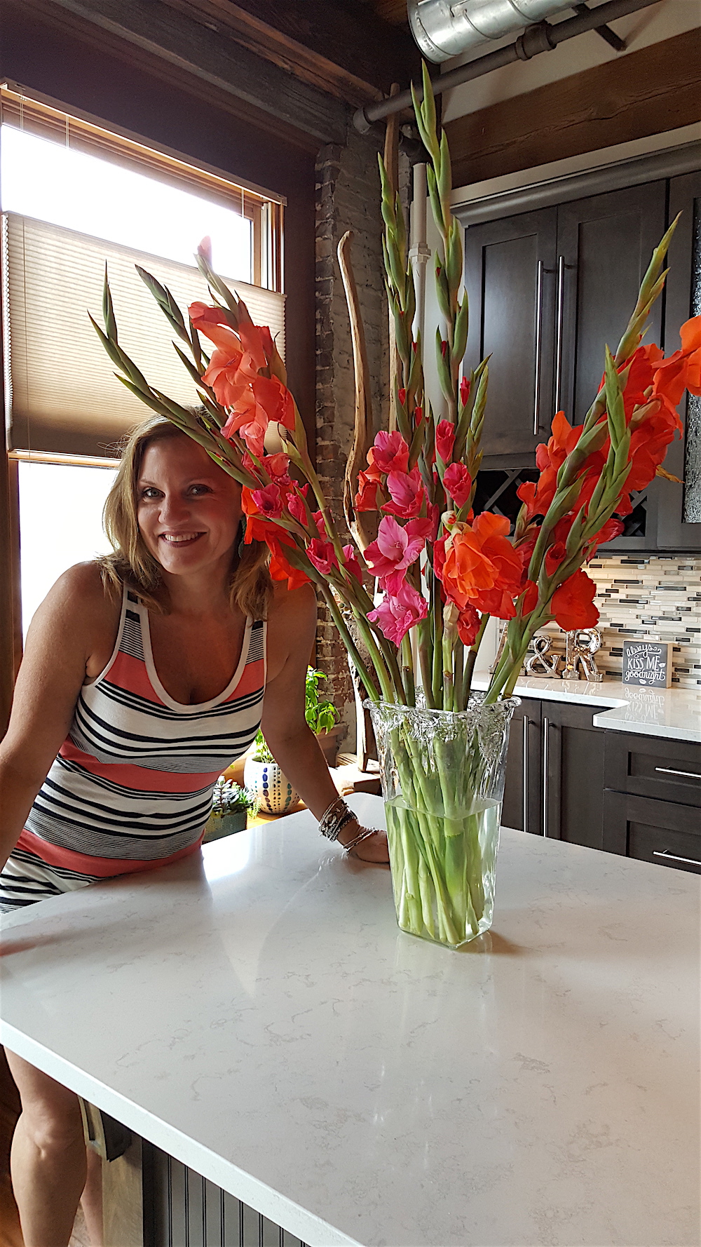 Angela in her kitchen.
