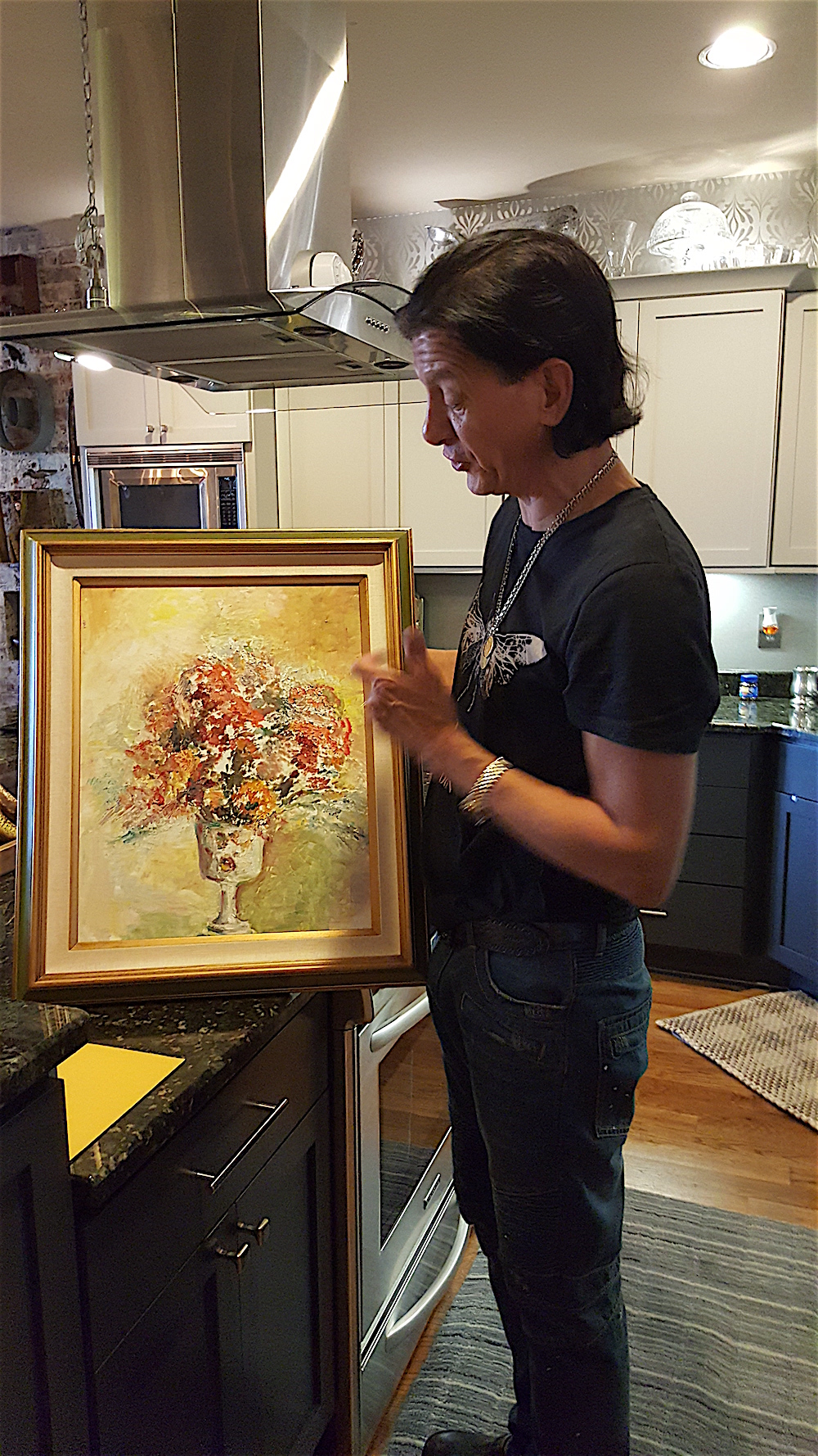 Here's Jeff discussing a piece of artwork.