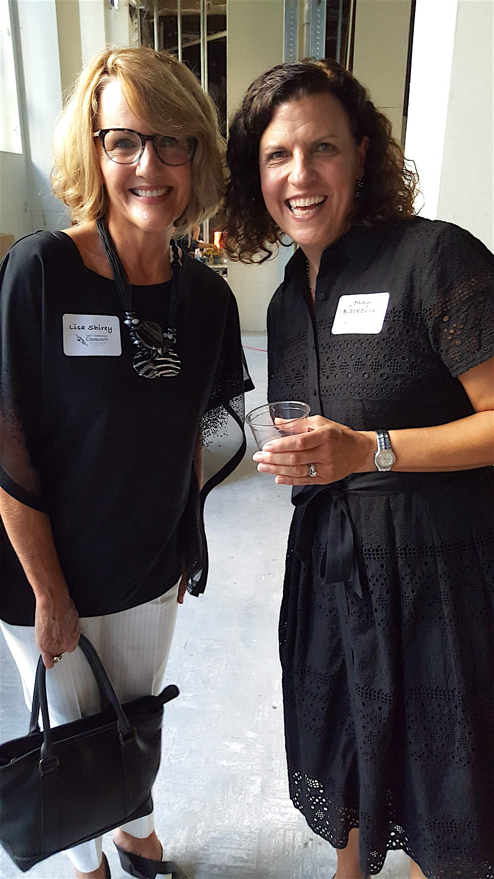 Lisa Shirey, left, chatting with Jenny Blackburn.