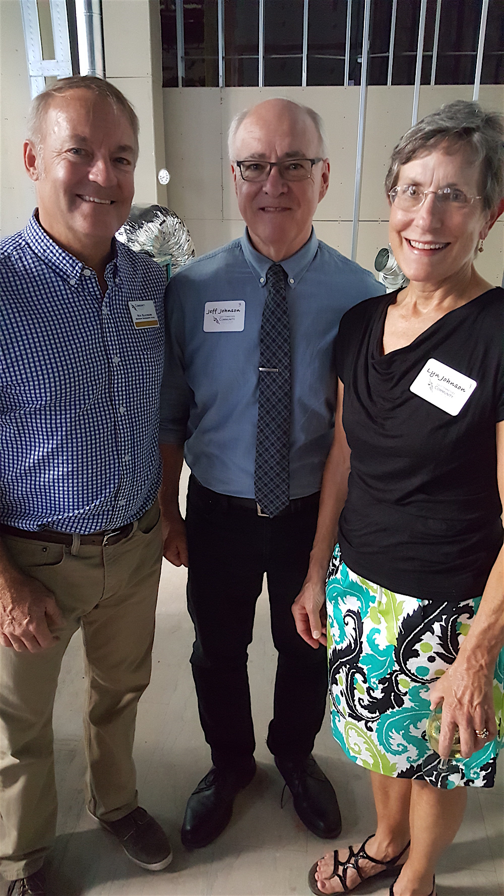 From left, Rick Blackburn, Jeff and Lyn Johnson.