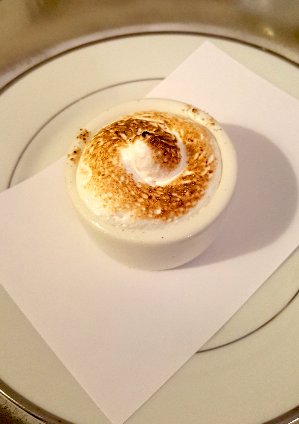 Then came two desserts. This was a grapefruit curd "pops" with torched meringue.