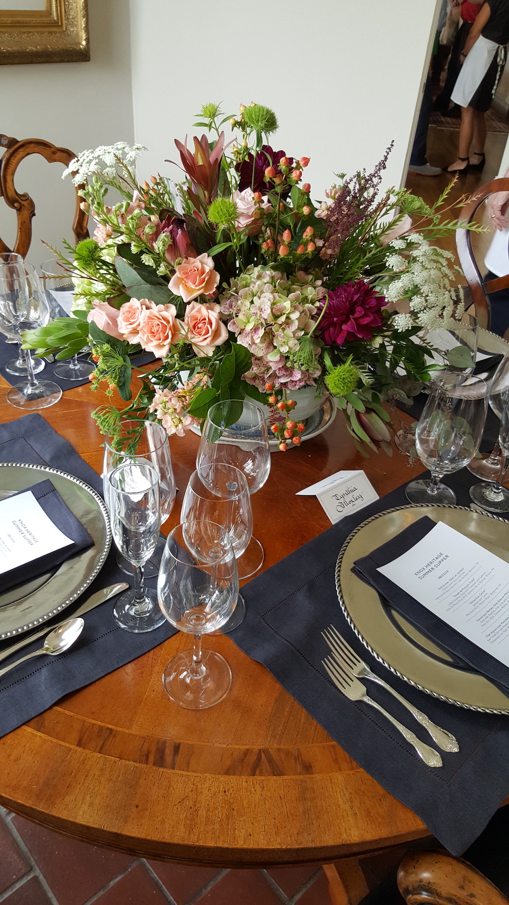 We found our names at a table for four, which we shared with Tom and Melissa McAdams. Anyone who knows Tom knows that we were in for a highly entertaining evening!