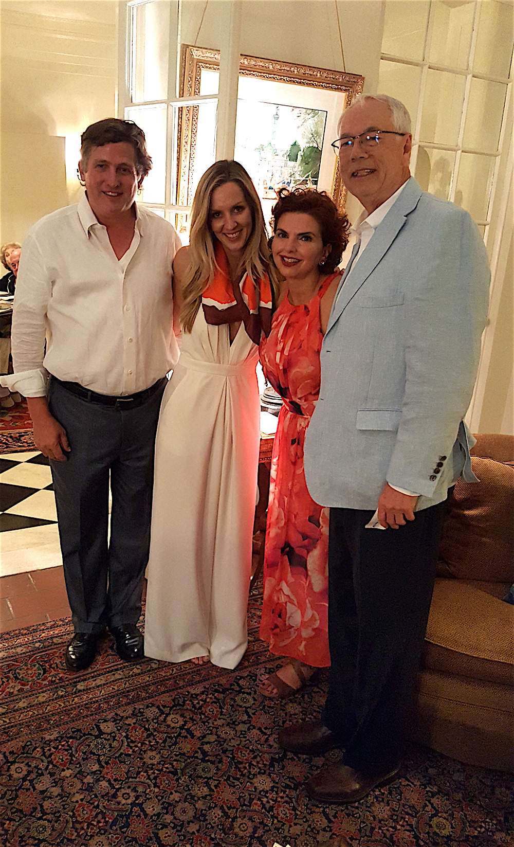 Here are John and Meg at left with Deborah Franklin and my husband, Alan Carmichael.