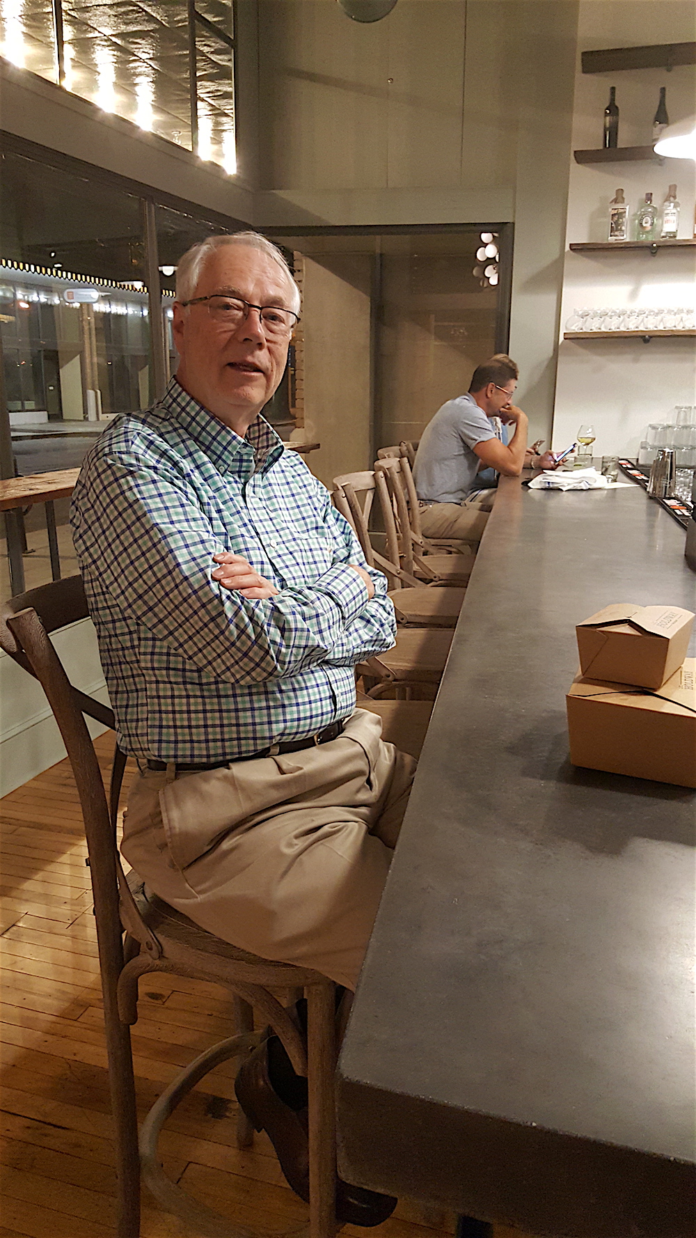 Alan was waiting for me at the bar. (I think that might become my favorite spot to eat dinner.)