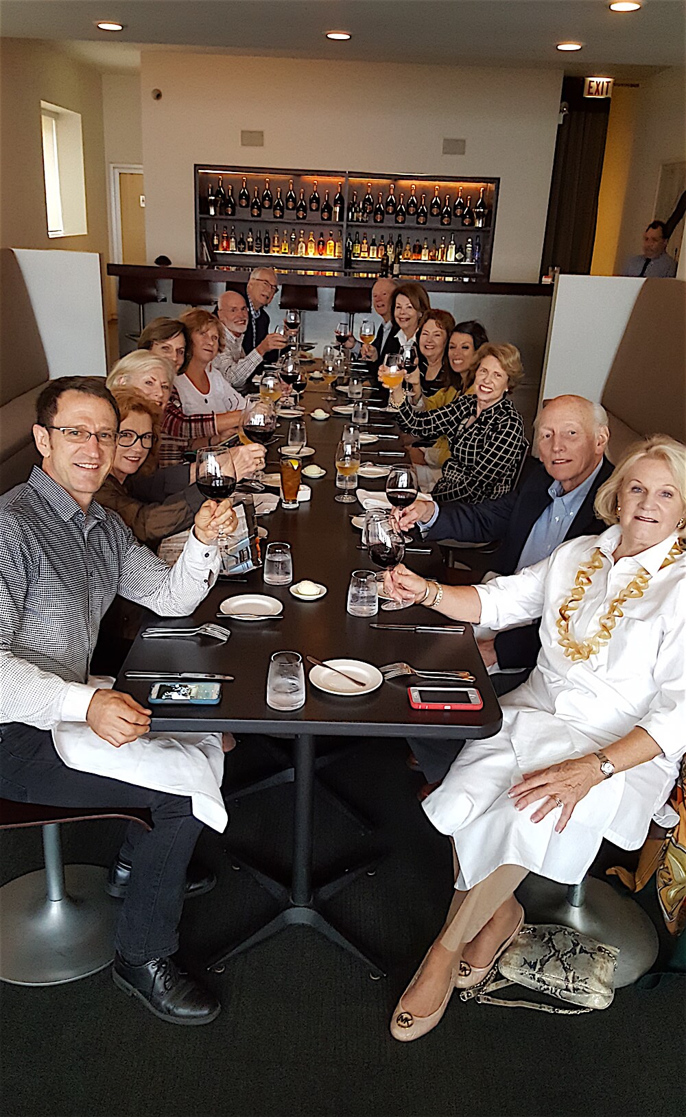 Enjoying lunch at Blackbird, from left: Stephen Wicks, KMA's curator; Barbara Apking; Robin Turner; Lane Hays; Pandy Anderson; John Cotham; Alan Carmichael; Bob Hawthorne; Susan Hawthorne; Donna Wertz; Ashley Addair; Molly Joy, Myron and Jayne Ely. Not picture, other than me: Terry Wertz.