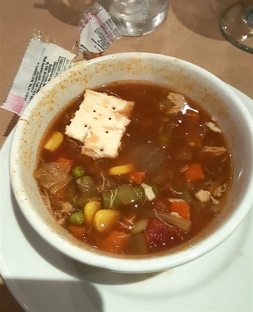 The Bo Brooks version of Maryland crab soup. Tasty. But not as good as The Rusty Scupper's.