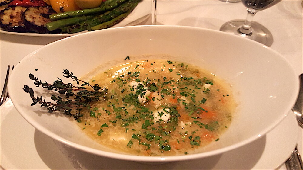 I opted for fish soup with herbs and extra virgin olive oil. It was light and very flavorful.