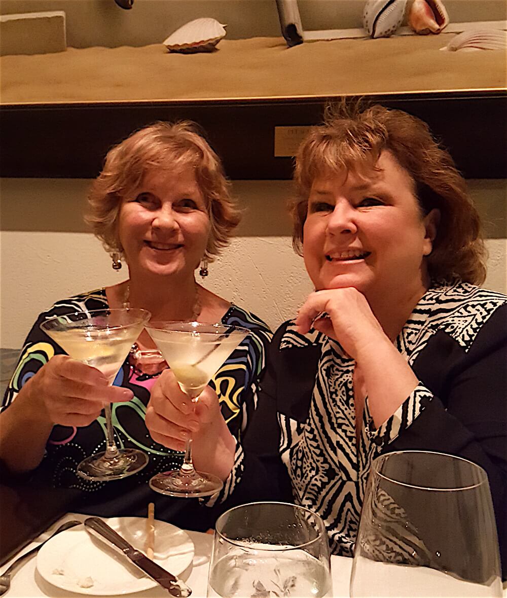 Pandy Anderson and I chose marinis. (Photo by Lane Hays)