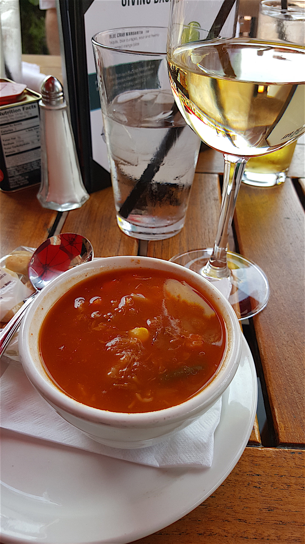 Another favorite Dawn turned us on to: Maryland crab soup. It's filled with veggies -- and crab. I tried it in a lot of places. I think this was the second best of the trip.