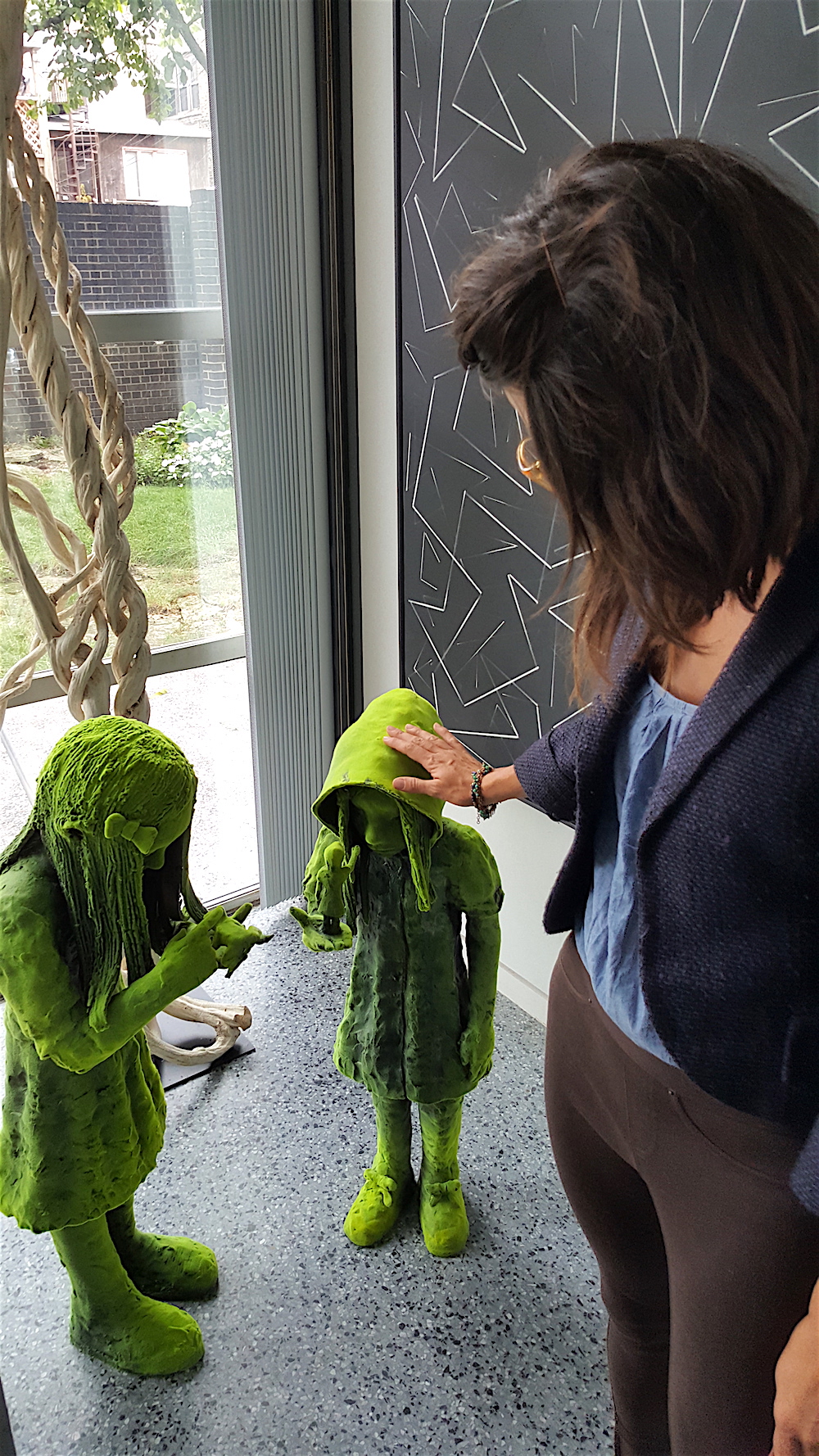 He invited us to touch his "moss people."