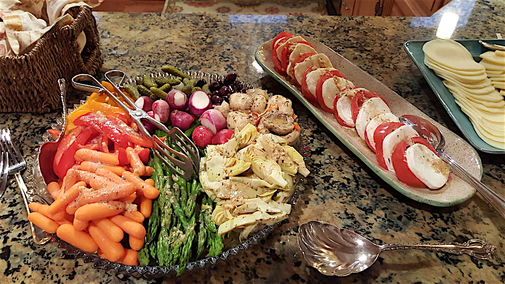 The Andersons went with a classic Italian antipasto as a first course.