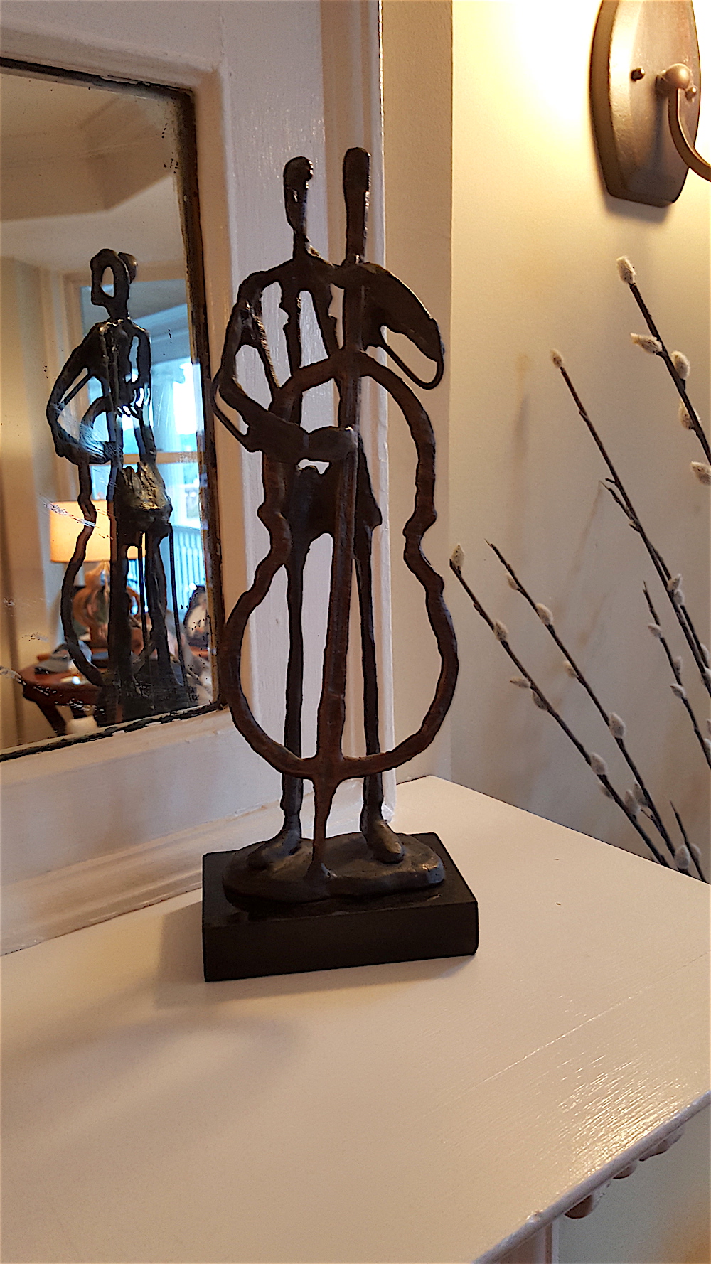 I loved this sculpture of a bass player in the living room.