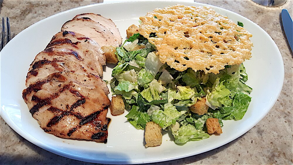 Caesar salad with grilled chicken at the Godfrey Hotel Chicago.