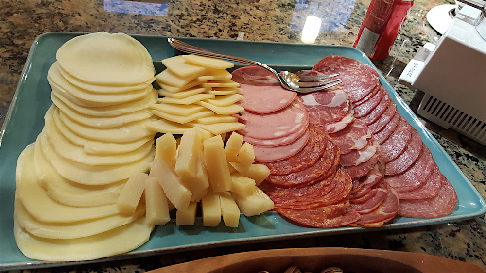 Here's the charcuterie platter.