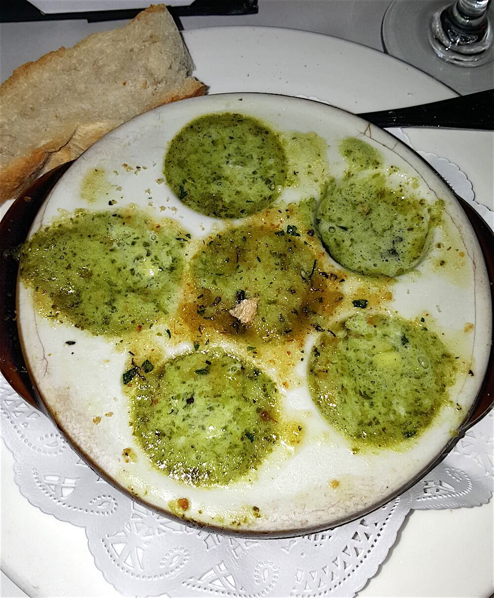 Jayne Ely got her French on and ordered escargot.