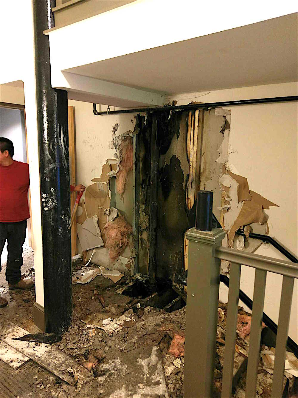 Most of the damage was to one wall separating the restaurant from a common area in the Daylight Building.