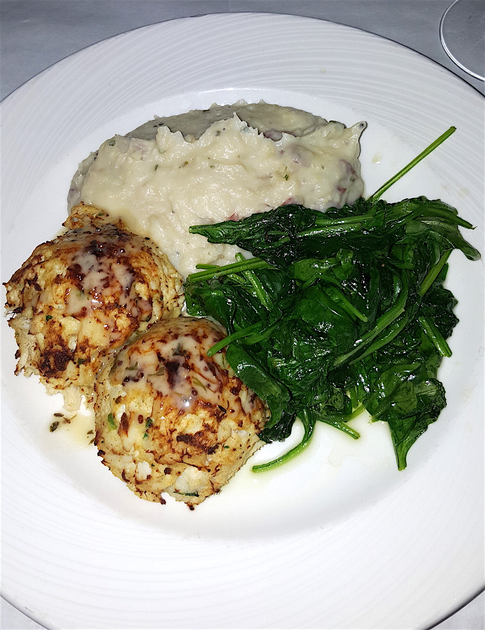 But the actual crab cakes were only so-so. We ranked them fourth best of the four restaurants we tried.