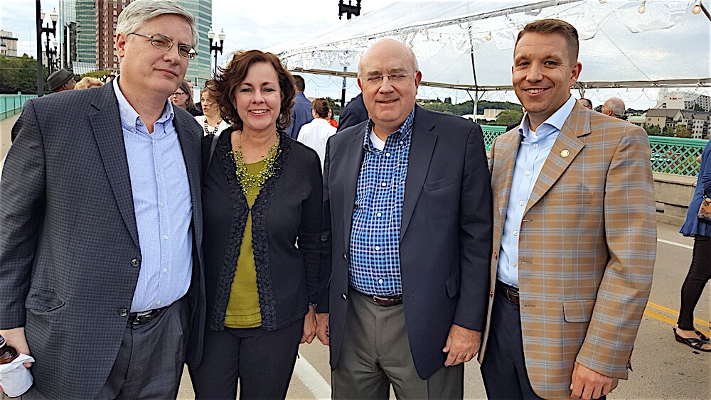 From left, Jim and Angela Pugh, Larry Elmore and Knox County Finance Director Chris Caldwell.