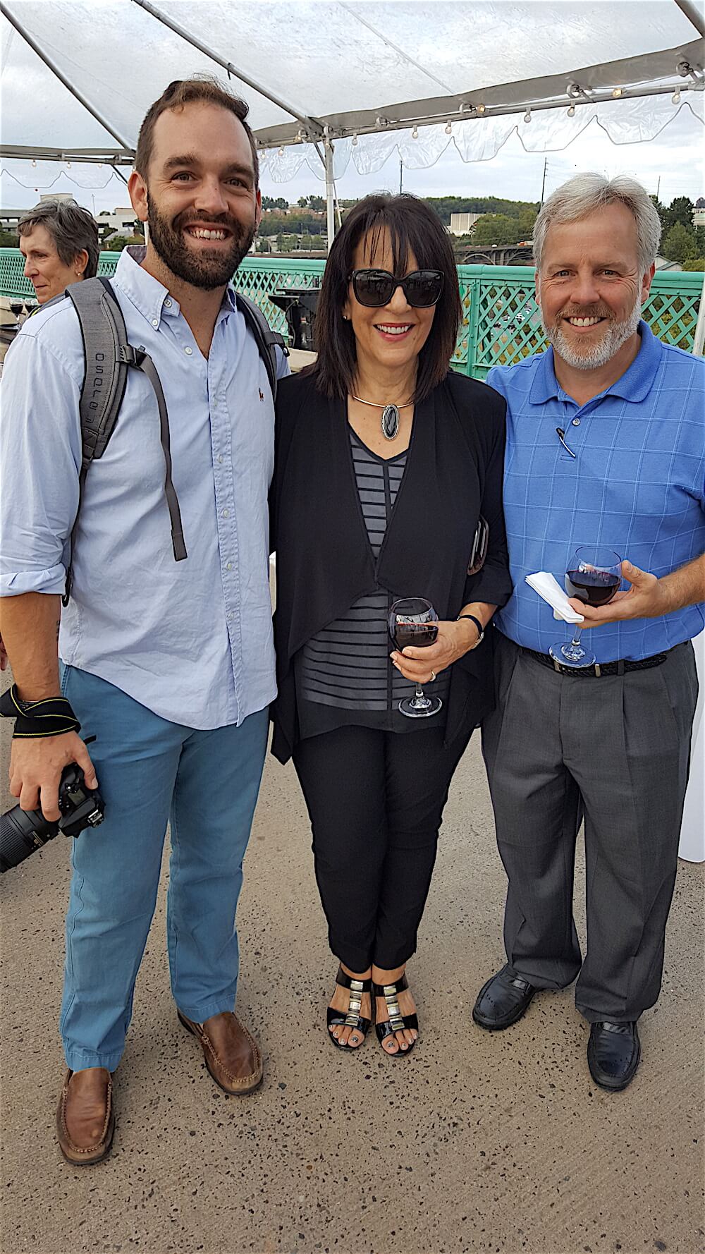Laila and George Lott with her son, Tristan Hungerford, left.