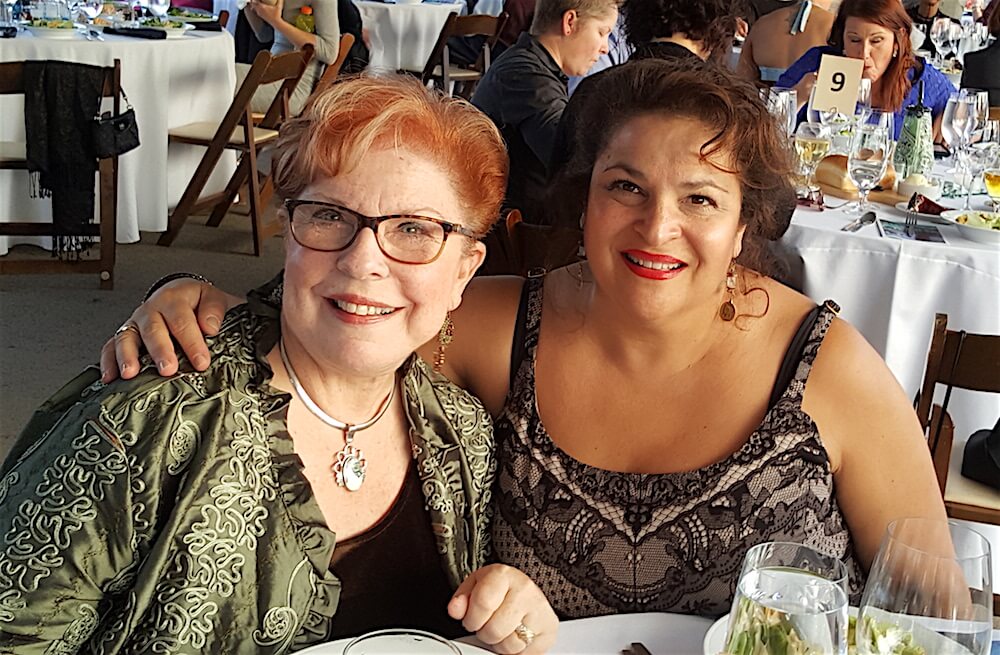We had asked to be seated with the nicest person in the world -- Mickey Mallonee, left, and her friend, Helen Harb.