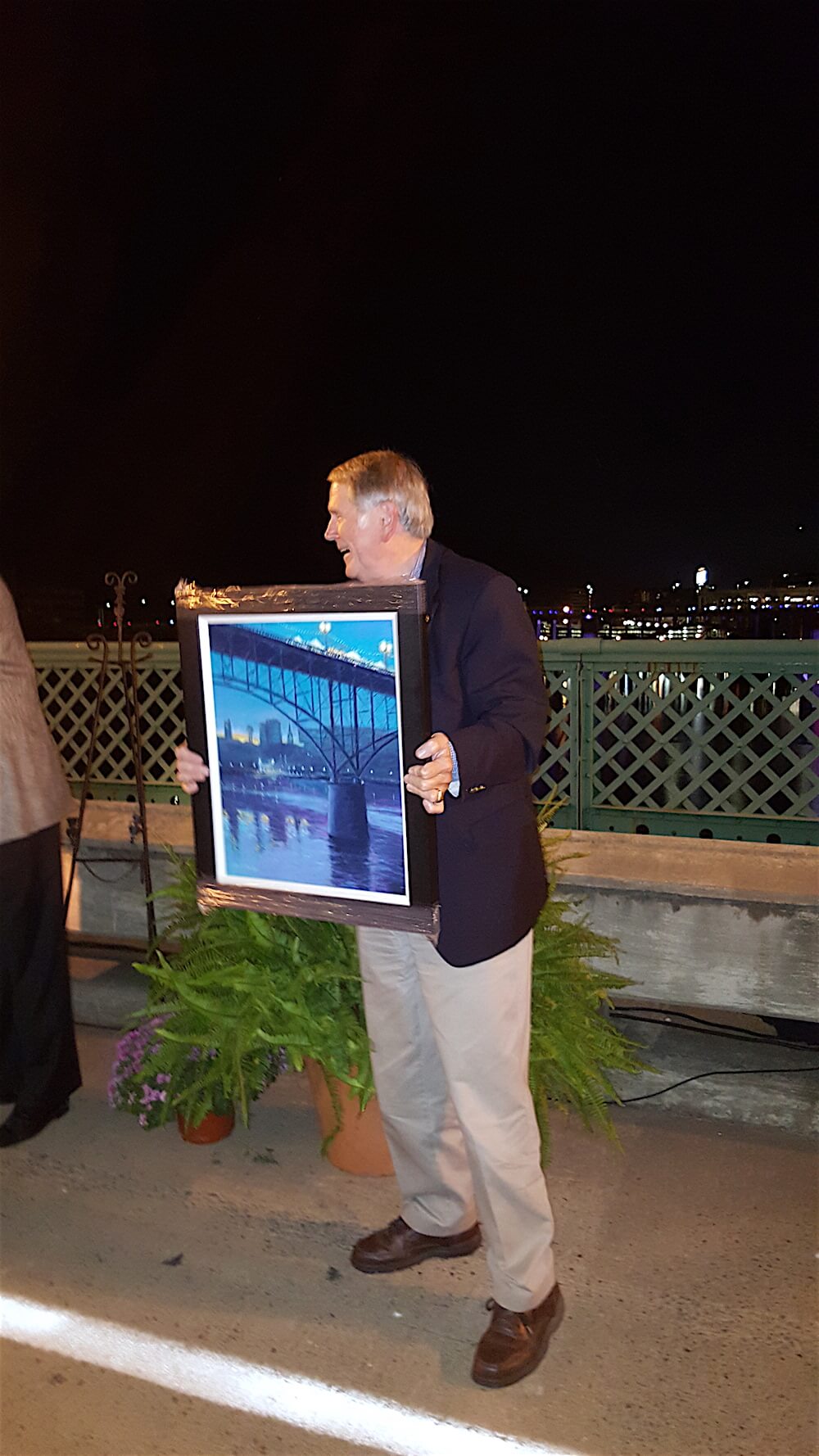 Vice Mayor Duane Grieve helped out by displaying the Mike Berry original.