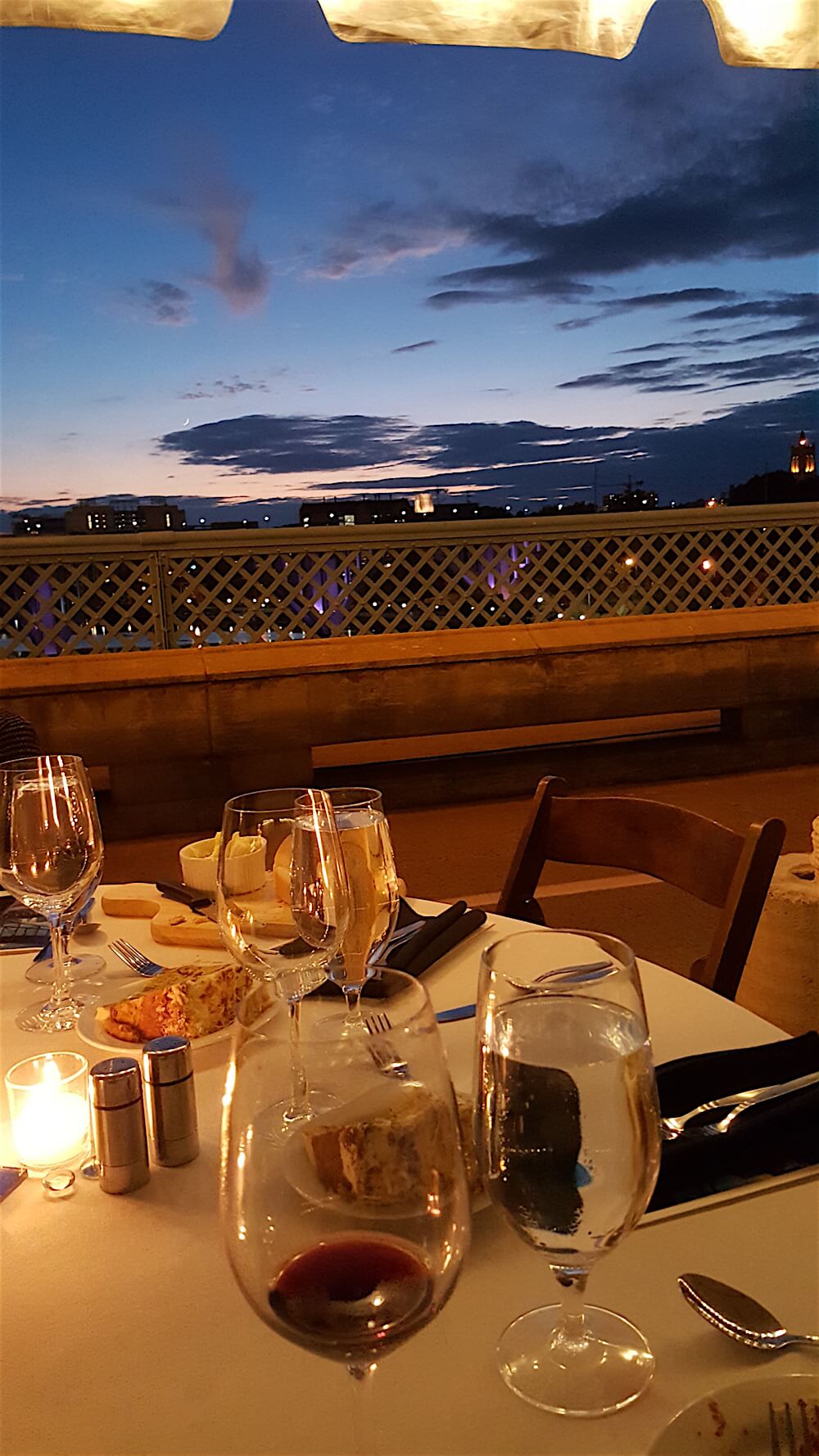 Here's the view from our table last night as sun was setting on the "Dinner of the Bridge" to celebrate Knoxville's 225th birthday.
