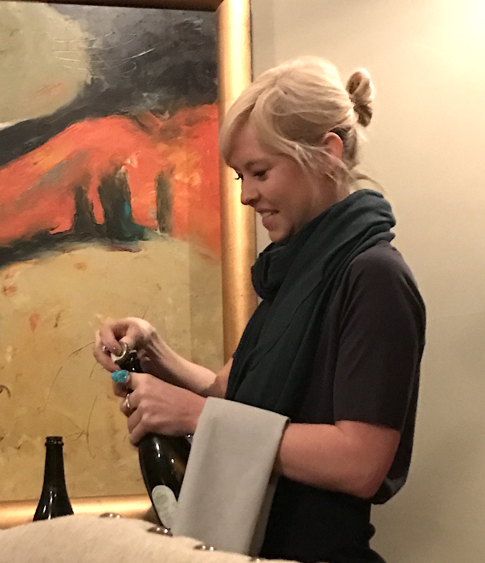 Here's what Caroline did all night! She opened a lot of wine!