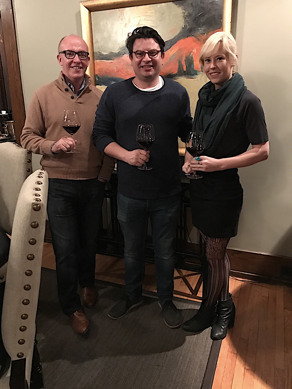 From left, Eddie Mannis, chef Matt Gallaher and Caroline Farris. When you see these three, you are in for a good time!