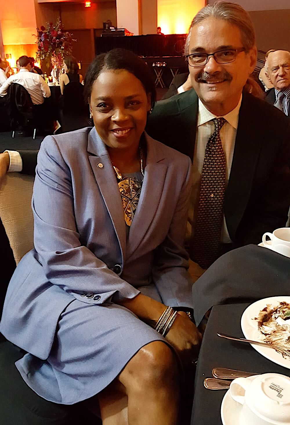 Newly elected Knox County Commissioner Evelyn Gill and her husband, Michael, were at another Moxley Carmichael table.