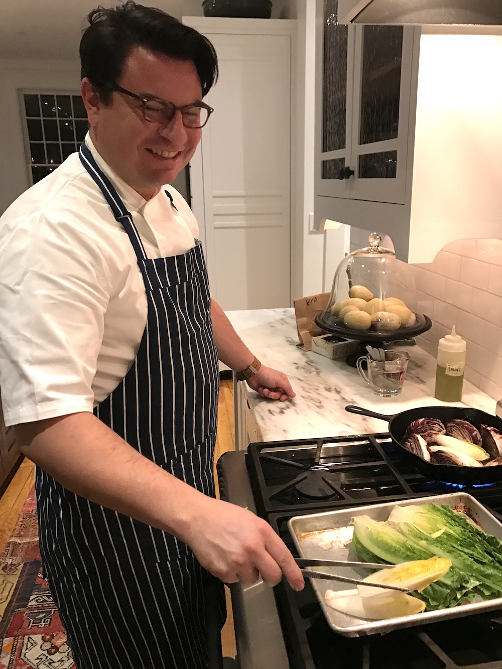 When we arrived, Chef Gallaher already was at work in Eddie's well-appointed kitchen.