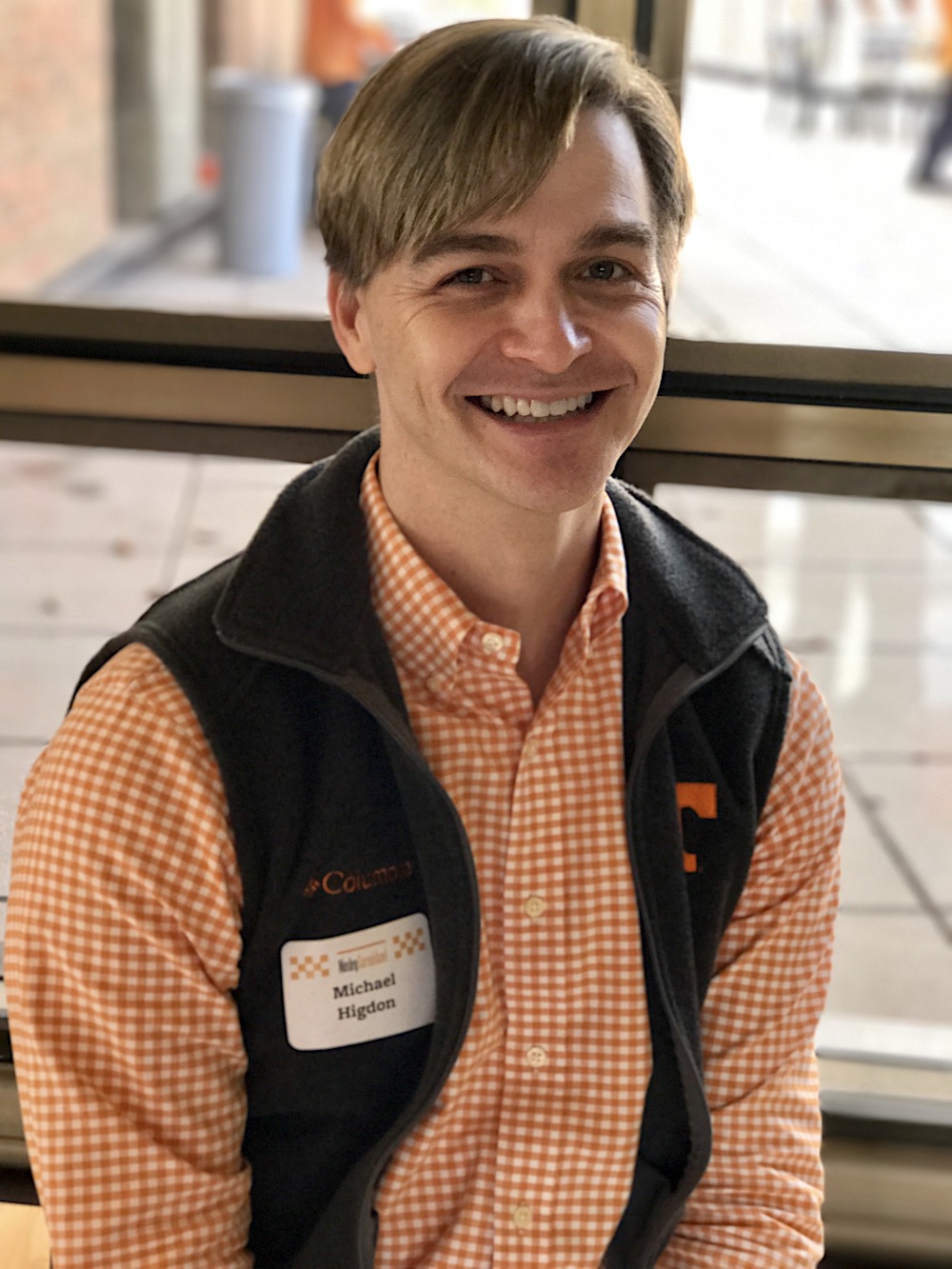 Our friend Michael Higdon was attending his first tailgate ever! He let me use him as a guinea pig as I tested the new "portrait" setting on my phone. It worked pretty well, thanks to instructions from Pam Rhoades!