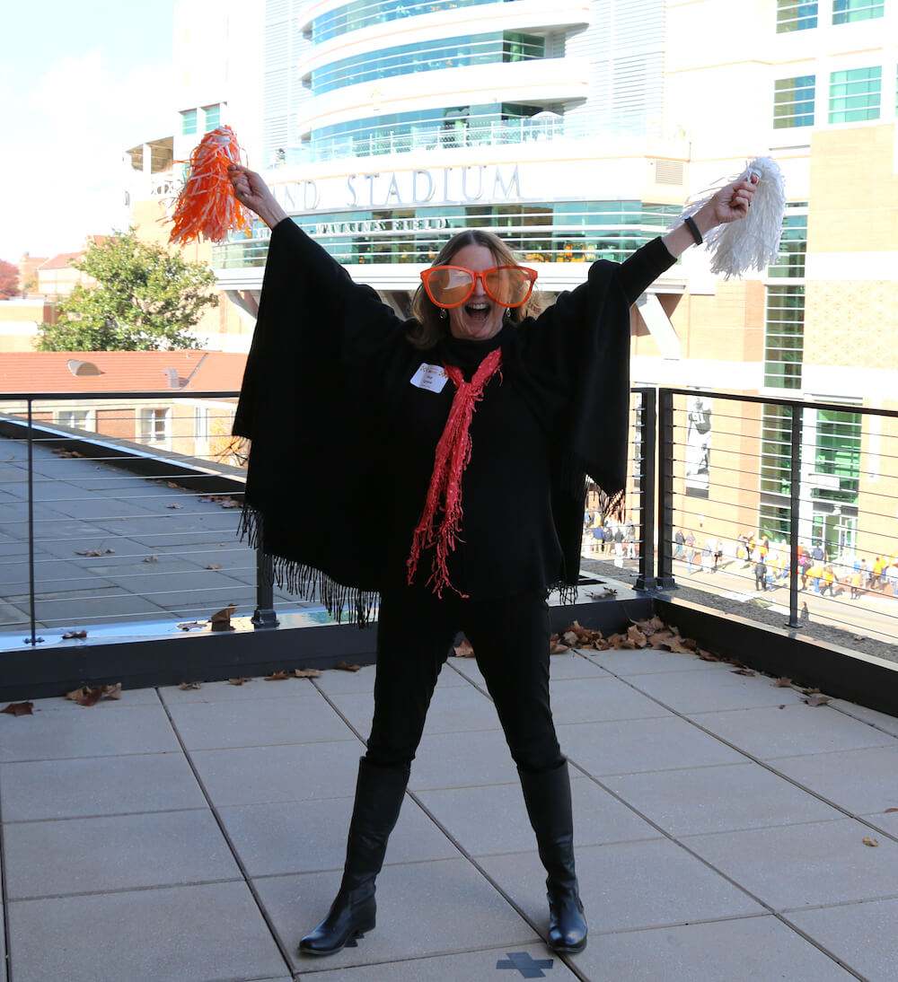Gay Lyons got into the spirit of the day! (Photo by Pam Rhoades)