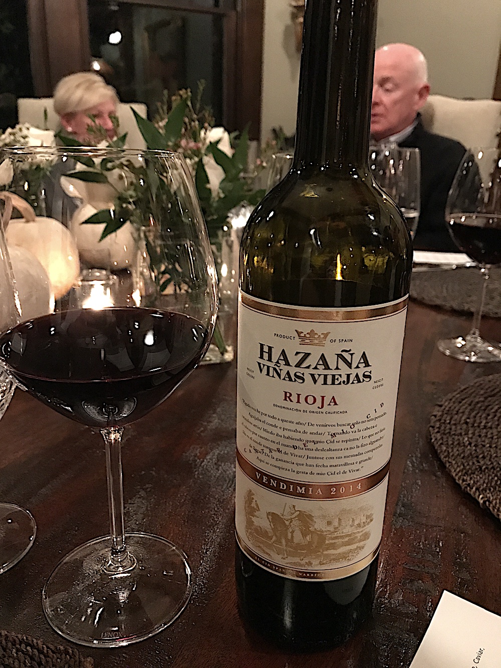 This course took a bold 2014 Hazana Vinas Viejas Rioja from Spain to stand up to it.