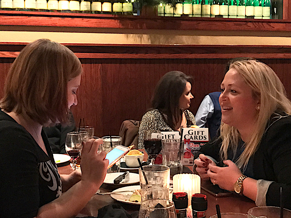 Amanda and Lauren chatting. (Photo by Pam Rhoades)