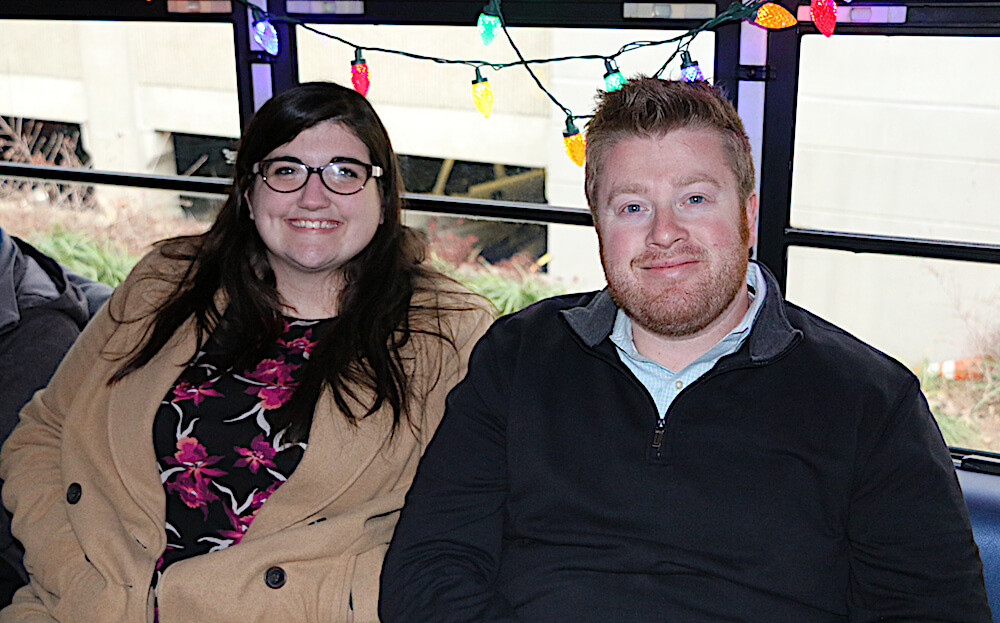 Moxley Carmichael graphic designer Katrina Roberts and senior web developer, John McCulley, on board.