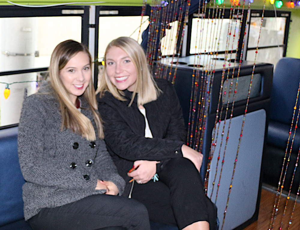 Interns Destinee Dowdy, left, and Lauren Parrish.